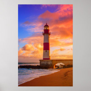 Lighthouses Itapuã Lighthouse Bahia Brazil Poster