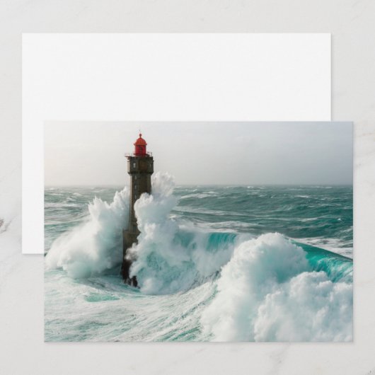 Lighthouses Jument Lighthouse Ouessant Frankrijk Bedankkaart (Voorkant / Achterkant)