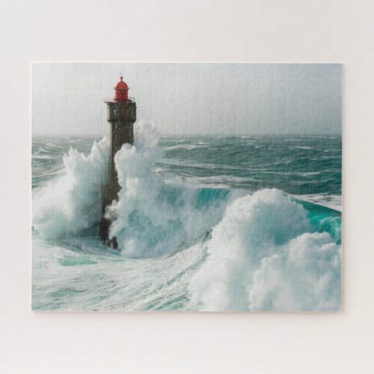 Lighthouses Jument Lighthouse Ouessant Frankrijk Legpuzzel (Horizontaal)