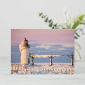 Lighthouses Lake Michigan Lighthouse Bedankkaart (Staand voorkant)