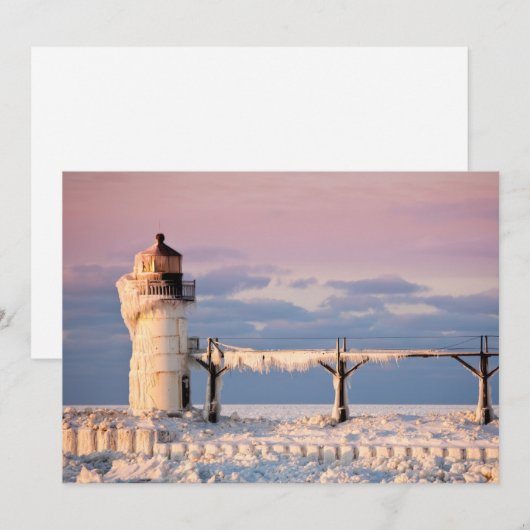 Lighthouses Lake Michigan Lighthouse Bedankkaart (Voorkant / Achterkant)