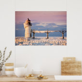 Lighthouses Lake Michigan Lighthouse Poster (Keuken)