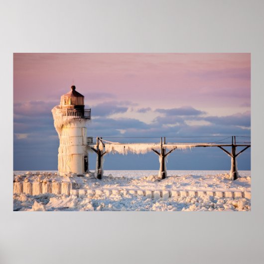 Lighthouses Lake Michigan Lighthouse Poster (Voorkant)