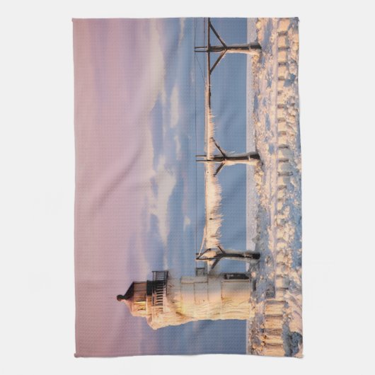 Lighthouses Lake Michigan Lighthouse Theedoek (Verticaal)