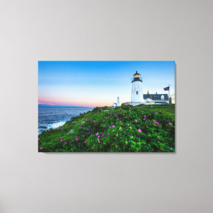 Lighthouses   Lighthouse Bristol Maine Canvas Afdruk