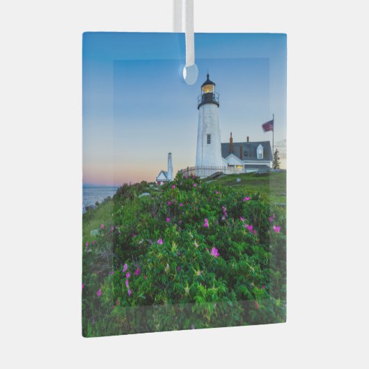 Lighthouses | Lighthouse Bristol Maine Glas Ornament (Voorkant Rechts)