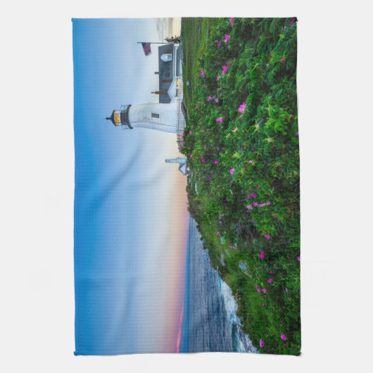 Lighthouses | Lighthouse Bristol Maine Theedoek (Verticaal)