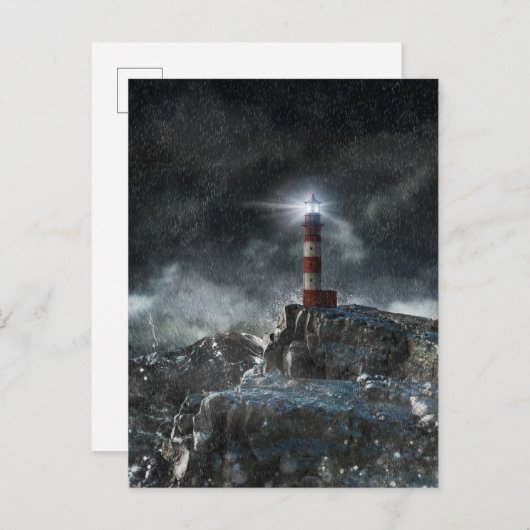 Lighthouses Lighthouse in the Storm Briefkaart (Voorkant / Achterkant)
