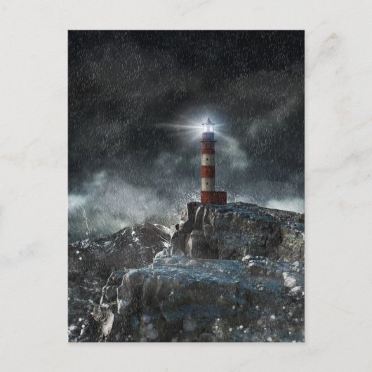 Lighthouses Lighthouse in the Storm Briefkaart (Voorkant)