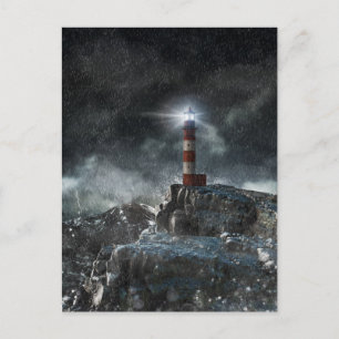 Lighthouses Lighthouse in the Storm Briefkaart