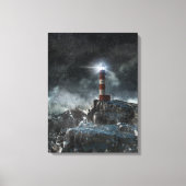 Lighthouses Lighthouse in the Storm Canvas Afdruk (Voorkant)