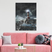 Lighthouses Lighthouse in the Storm Canvas Afdruk (Insitu (Woonkamer))