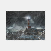 Lighthouses Lighthouse in the Storm Fleece Deken (Voorkant (Horizontaal))