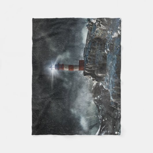 Lighthouses Lighthouse in the Storm Fleece Deken (Voorkant)
