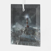 Lighthouses Lighthouse in the Storm Glas Ornament (Voorkant links)
