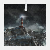 Lighthouses Lighthouse in the Storm Glas Ornament (Achterkant)