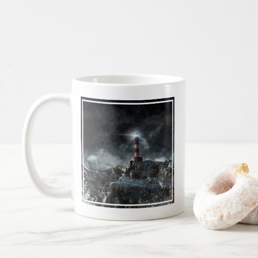 Lighthouses Lighthouse in the Storm Koffiemok (Met donut)