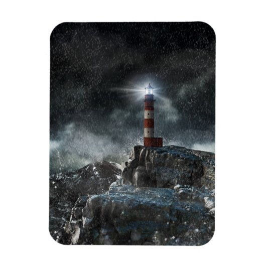Lighthouses Lighthouse in the Storm Magneet (Verticaal)