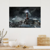 Lighthouses | Lighthouse in the Storm Poster (Keuken)