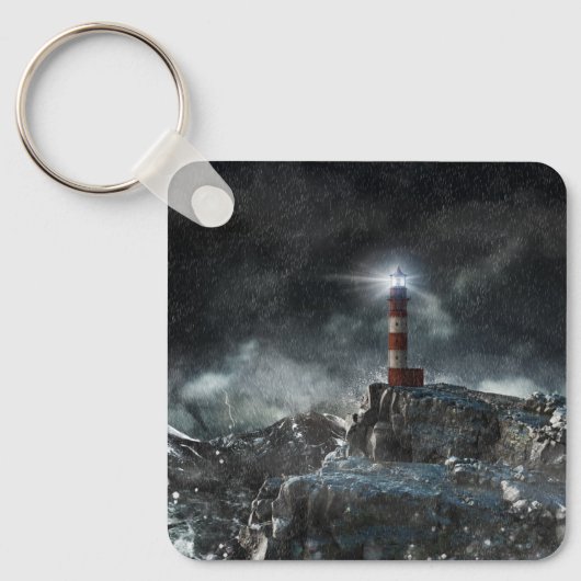 Lighthouses Lighthouse in the Storm Sleutelhanger (Voorkant)
