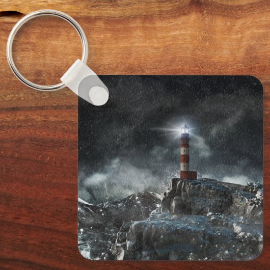 Lighthouses Lighthouse in the Storm Sleutelhanger (Voorkant)