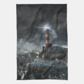 Lighthouses Lighthouse in the Storm Theedoek (Verticaal)
