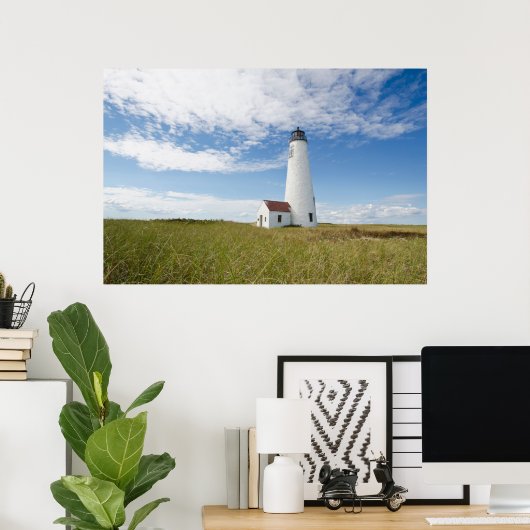Lighthouses | Lighthouse Massachusetts Poster (Thuiskantoor)