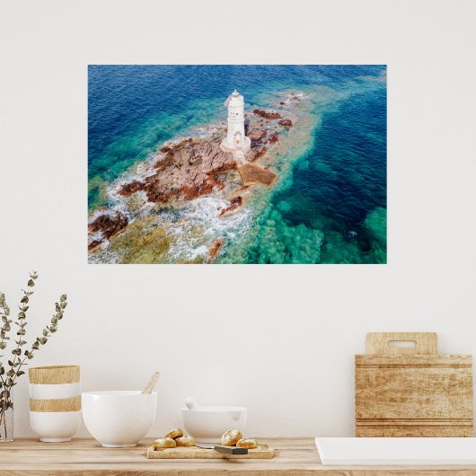 Lighthouses Mangiabarche Lighthouse Italy Poster (Keuken)