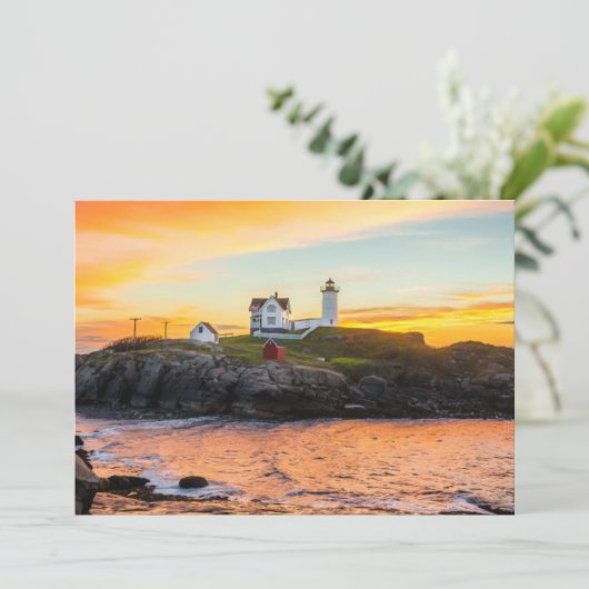Lighthouses | Nubble Lighthouse Maine Bedankkaart (Staand voorkant)