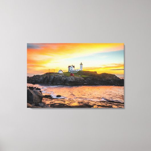 Lighthouses | Nubble Lighthouse Maine Canvas Afdruk (Voorkant)