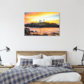 Lighthouses | Nubble Lighthouse Maine Canvas Afdruk (Insitu (Slaapkamer))
