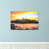 Lighthouses | Nubble Lighthouse Maine Canvas Afdruk (Insitu (Houten vloer))