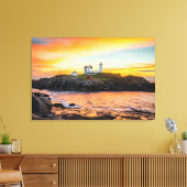 Lighthouses | Nubble Lighthouse Maine Canvas Afdruk (Insitu (Woonkamer))