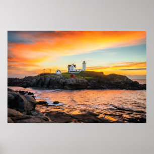 Lighthouses   Nubble Lighthouse Maine Poster