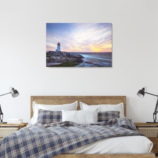 Lighthouses Peggy's Cove Lighthouse Nova Scotia Canvas Afdruk (Insitu (Slaapkamer))