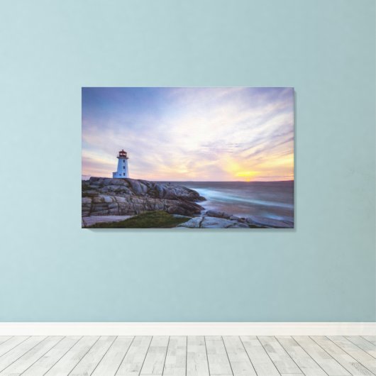 Lighthouses Peggy's Cove Lighthouse Nova Scotia Canvas Afdruk (Insitu (Houten vloer))