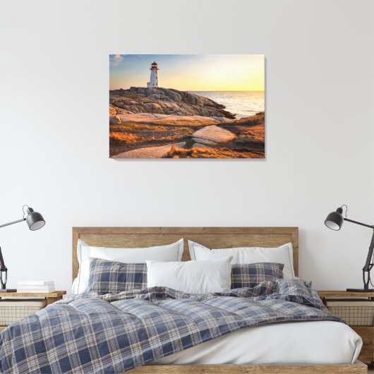 Lighthouses Peggy's Cove Nova Scotia Canvas Afdruk (Insitu (Slaapkamer))