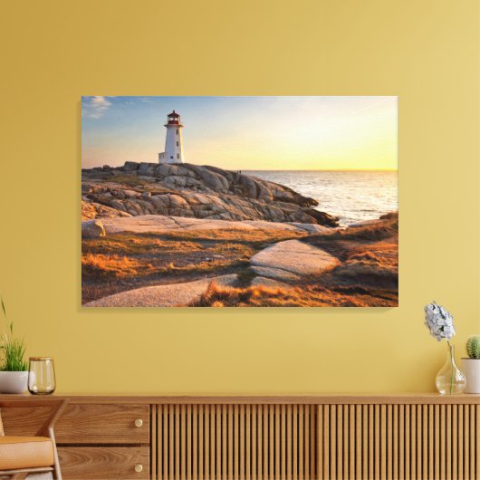 Lighthouses Peggy's Cove Nova Scotia Canvas Afdruk (Insitu (Woonkamer))