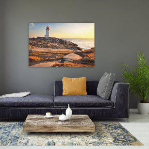 Lighthouses Peggy's Cove Nova Scotia Canvas Afdruk