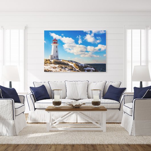 Lighthouses Peggy's Cove Nova Scotia Canvas Afdruk