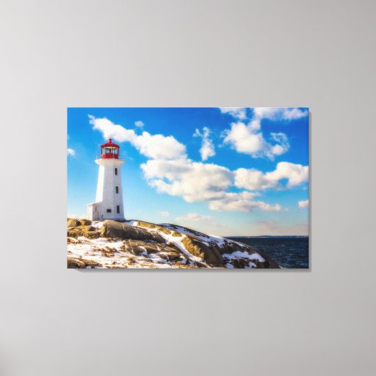 Lighthouses Peggy's Cove Nova Scotia Canvas Afdruk (Voorkant)