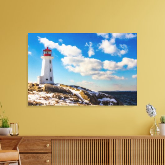 Lighthouses Peggy's Cove Nova Scotia Canvas Afdruk (Insitu (Woonkamer))