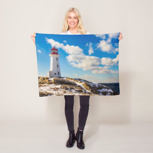 Lighthouses Peggy's Cove Nova Scotia Fleece Deken (In situ)