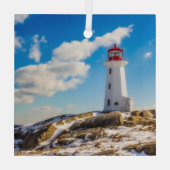 Lighthouses Peggy's Cove Nova Scotia Glas Ornament (Achterkant)