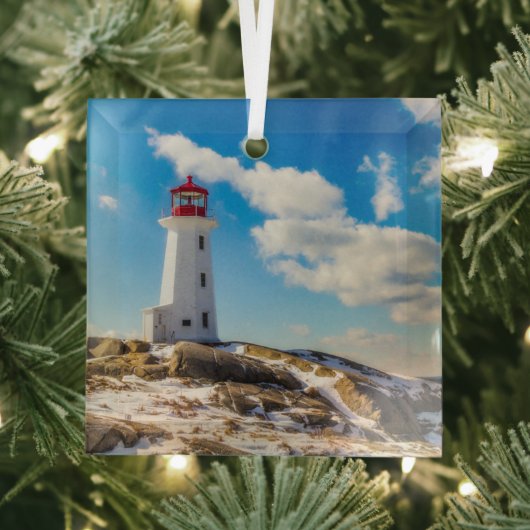 Lighthouses Peggy's Cove Nova Scotia Glas Ornament (Insitu)