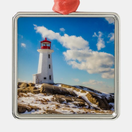 Lighthouses Peggy's Cove Nova Scotia Metalen Ornament (Voorkant)