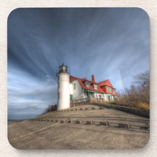 Lighthouses | Point Betsie Lake Michigan Bier Onderzetter (Voorkant)