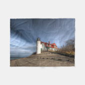 Lighthouses | Point Betsie Lake Michigan Fleece Deken (Voorkant (Horizontaal))