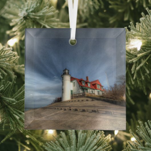 Lighthouses | Point Betsie Lake Michigan Glas Ornament (Insitu)