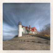 Lighthouses | Point Betsie Lake Michigan Glazen Onderzetter (Voorkant)